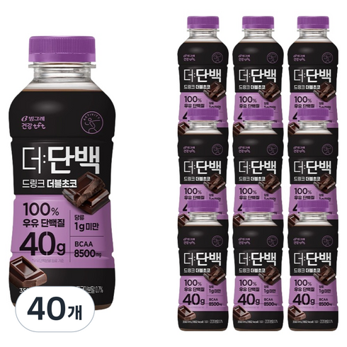 더단백 40g 고함량 드링크 더블초코, 350ml, 40개