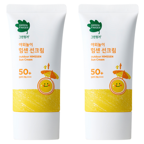그린핑거 야외놀이 힘센 유아 선크림 SPF50+ PA++++, 70ml, 2개
