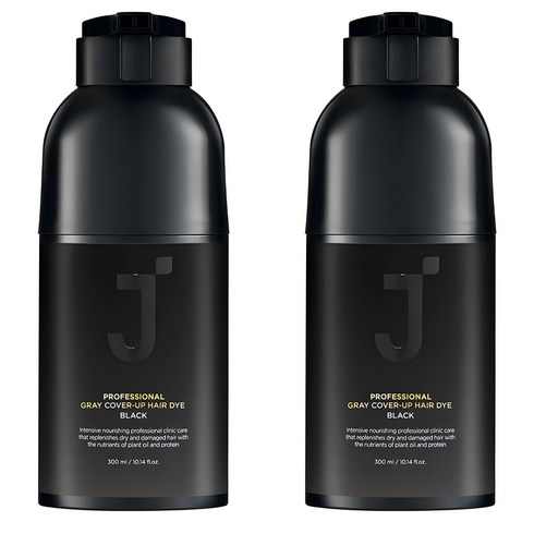 제이숲 프로페셔널 커버업 새치 염색제 300ml, 블랙, 2개