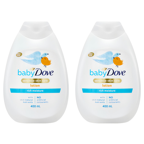 베이비도브 리치 모이스처 유아 바디로션, 400ml, 2개
