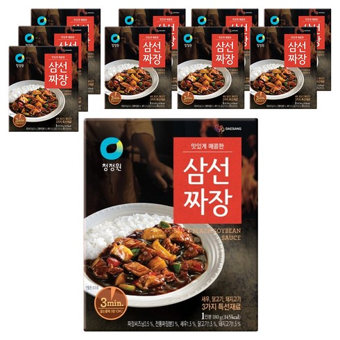 청정원 매콤한 삼선짜장, 180g, 10개