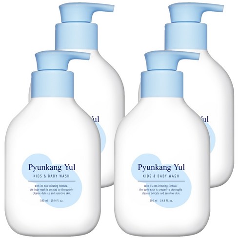 편강율 키즈 앤 베이비 바디워시 베이비파우더향, 590ml, 4개