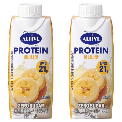 얼티브 비건 프로틴 바나나맛, 250ml, 2개
