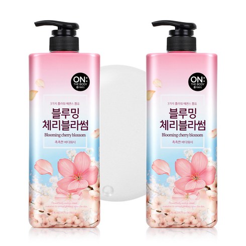 온더바디 플라워 약산성 퍼퓸 바디워시 체리블라썸향, 875ml, 2개