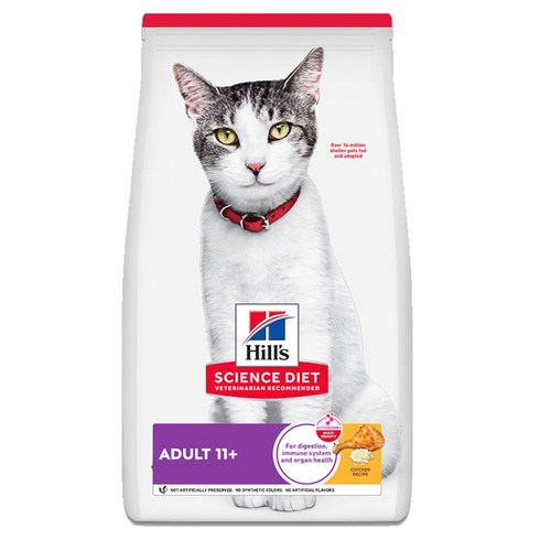 힐스사이언스다이어트 어덜트 고양이 11+ 기능성 사료, 시니어, 1.58kg, 1개