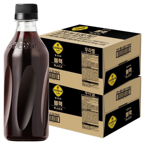 조지아 블랙 무라벨 커피, 370ml, 40개