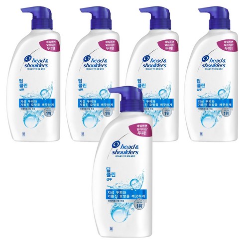 헤드앤숄더 두피 토탈 솔루션 샴푸 딥클린, 850ml, 5개
