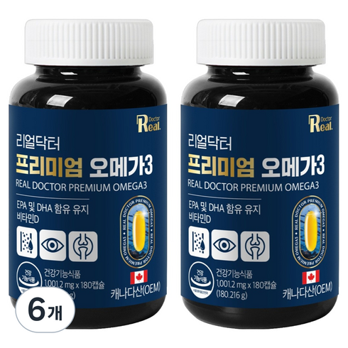 리얼닥터 프리미엄 오메가3 180.216g, 180정, 6개