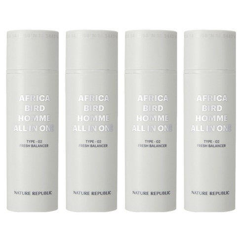 네이처리퍼블릭 아프리카 버드 옴므 올인원 프레시 밸런서, 150ml, 4개