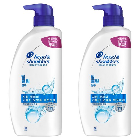 헤드앤숄더 딥 클린 샴푸, 850ml, 2개