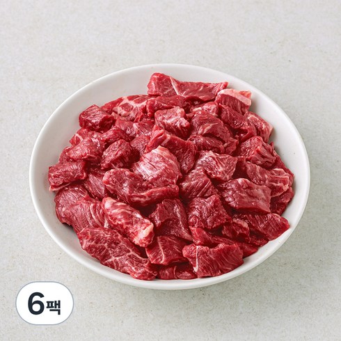 농협안심한우 정육 세절 1+등급 국거리용 (냉장), 300g, 6팩