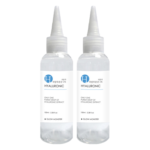 [비건뷰티] 글로우몬스터 저분자 히알루론 1퍼센트 원액, 100ml, 2개
