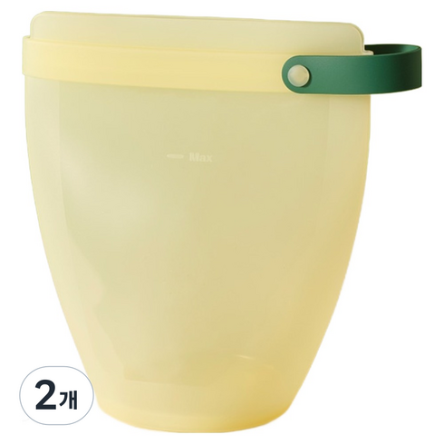 락앤락 바로한끼 스트랩 실리콘 지퍼백 컵형 700ml, 그린, 2개
