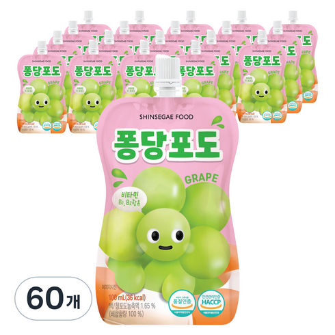 신세계푸드 퐁당 포도, 100ml, 60개
