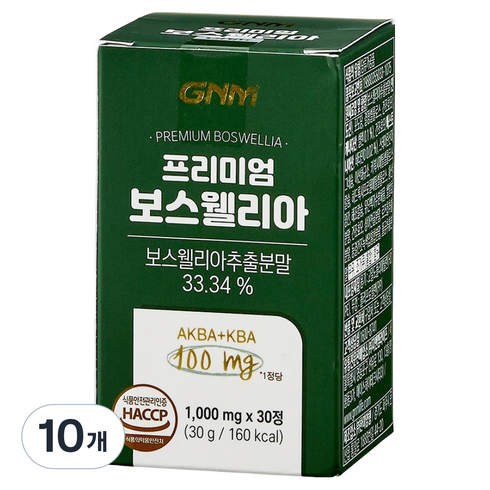 자연의품격 프리미엄 보스웰리아 AKBA+KBA 100mg, 30정, 10개