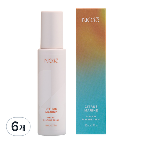 디밤비 퍼퓸 스프레이 섬유탈취제, 6개, 80ml, NO.13 시트러스마린