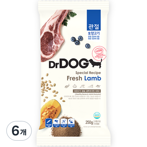 닥터독 강아지 기능성 사료, 뼈/관절강화, 250g, 6개
