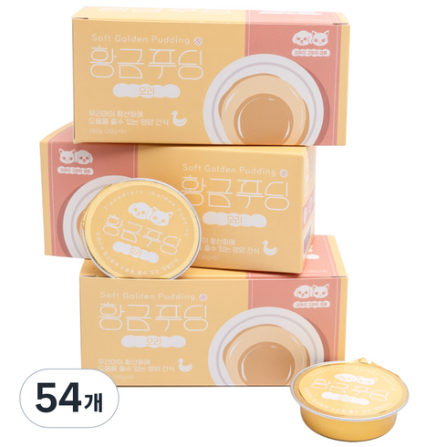 집사일기 반려동물 황금푸딩 간식 미니캔, 오리, 30g, 54개