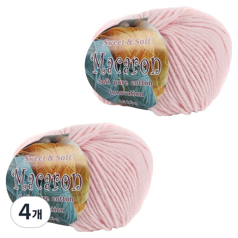 마마니트 마카롱 뜨개실, 08 파스텔핑크, 4개