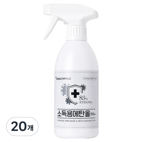 헬씨플러스 소독용 스프레이형 에탄올 83%, 20개, 500ml