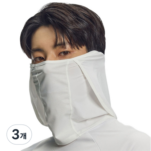 가드맨 와이즈핏 자외선차단 골프 마스크, 3개, 화이트