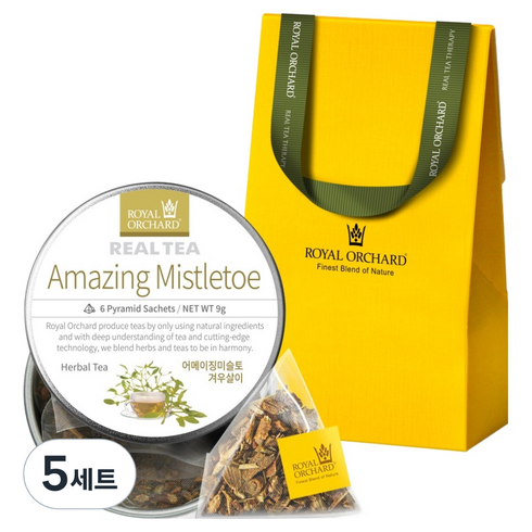 로얄오차드 어메이징 미슬토 티백 실버틴 싱글팩 + 기프트박스 세트, 단품, 5세트