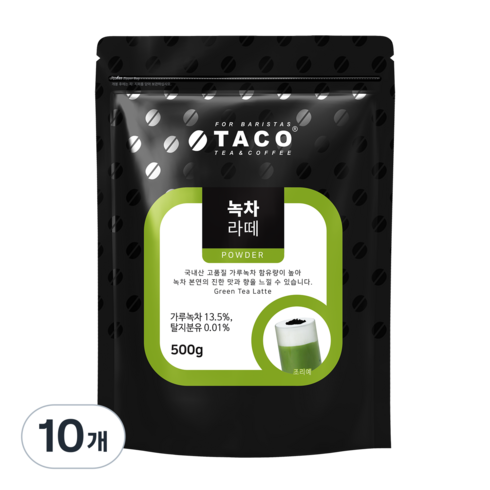 타코 녹차라떼 분말, 500g, 1개입, 10개