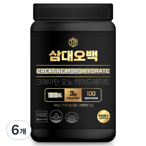 삼대오백 크레아틴 모노 하이드레이트, 300g, 6개