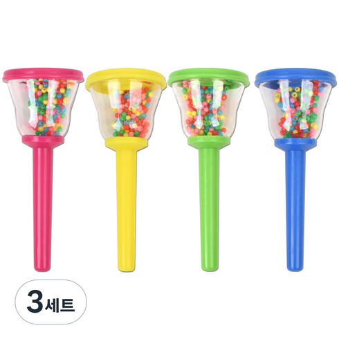 베이비 마라카스 4종 세트, 분홍 + 노랑 + 초록 + 파랑, 3세트