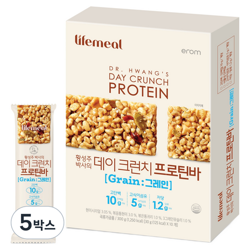 이롬 황성주 데이크런치 프로틴바 10p, 300g, 5박스