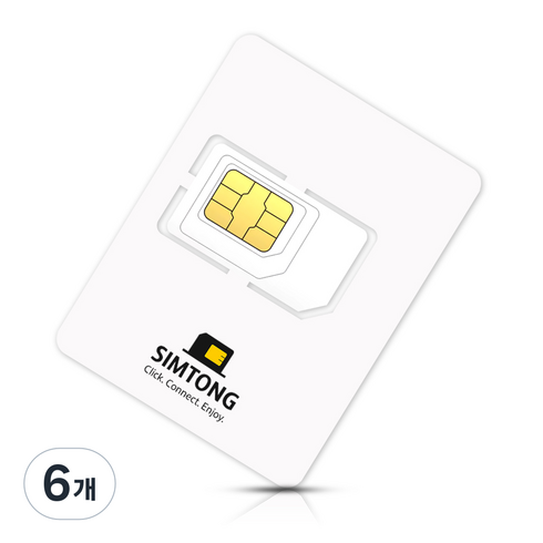 SIMTONG 동남아 4개국 공용 유심칩, 3일, 매일 2GB  소진후 저속무제한, 6개