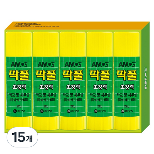 아모스 초강력 딱풀, 22g, 15개