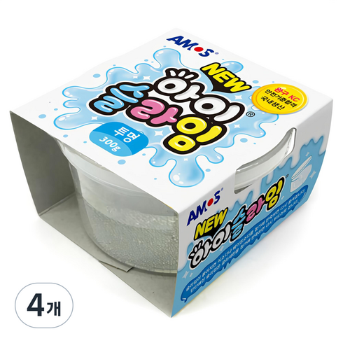 아모스 아이슬라임, 투명, 300g, 4개