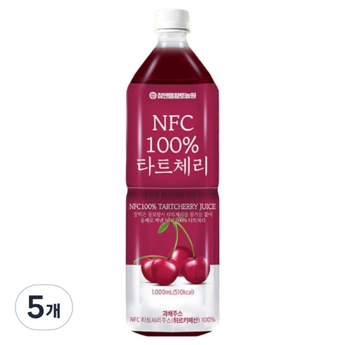 참앤들황토농원 NFC착즙 타트체리 주스, 1L, 5개
