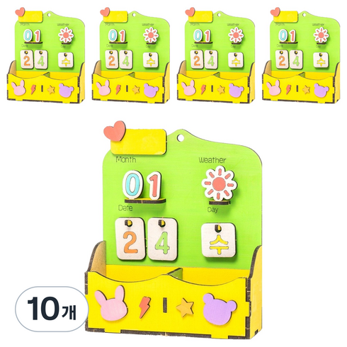 민화샵 MDF 다용도 만년달력 만들기 S2301200, 혼합색상, 10개
