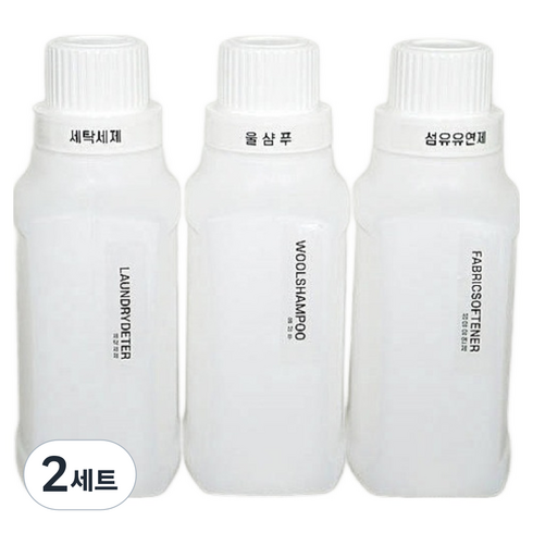 세제 리필 소분용기 세제통 2L 3p + 라벨지 세트, 2세트