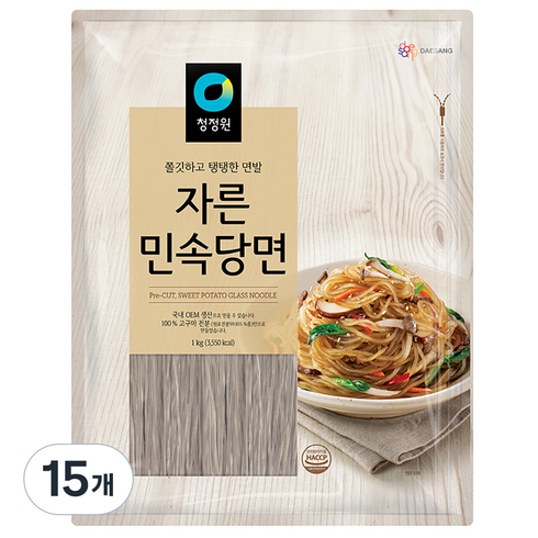 청정원 민속 자른 당면, 1kg, 15개