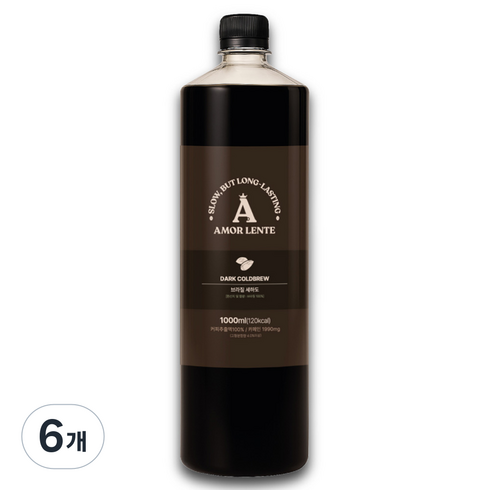 아몰렌떼 콜드브루 더치 커피원액 브라질 세하도, 1L, 1개입, 6개