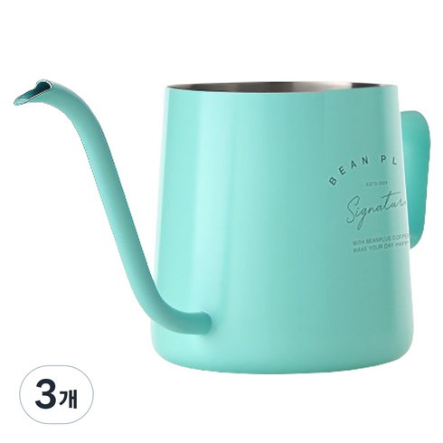 빈플러스 커피 컬러 드립포트, 민트, 250ml, 3개