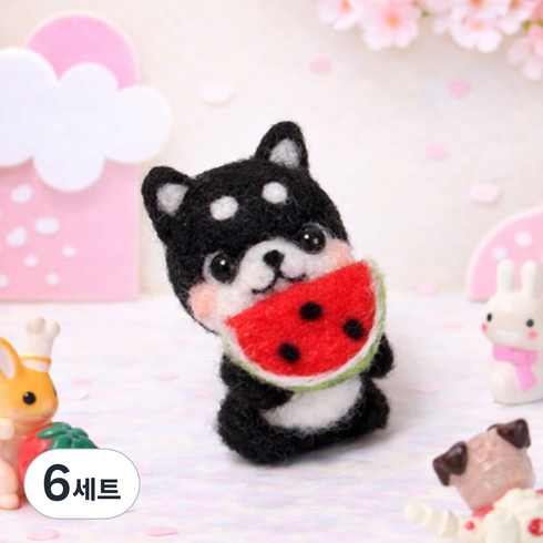 아트조이 DIY 양모펠트 키트, 6세트, 수박강아지