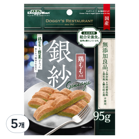 도기맨 강아지 은사야 간식 스틱, 95g, 5개, 혼합맛(치킨/베지)