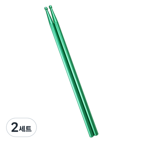 탑피아 심플 알루미늄 합금 드럼스틱, 그린, 2세트
