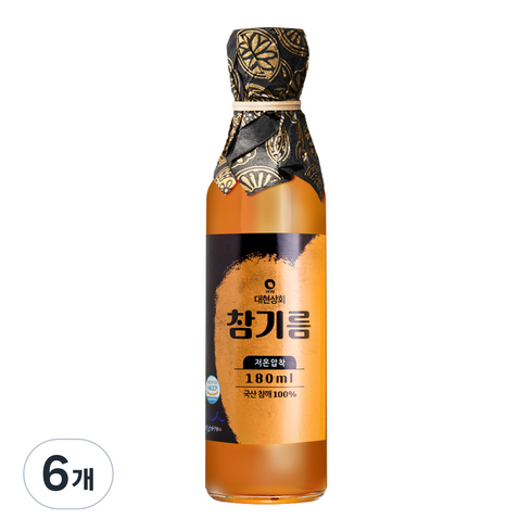 대현상회 저온압착 국산 참기름, 180ml, 6개