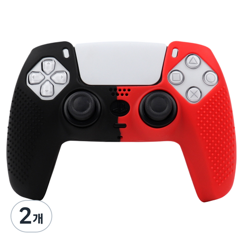 캐시리치 PS5 듀얼센스 실리콘 커버 그립 투톤 컬러 보호케이스, 타입6, 2개