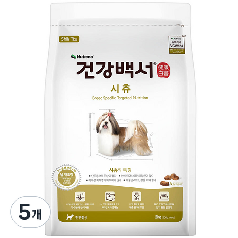 뉴트리나건강백서 강아지 기능성 사료, 시츄, 2kg, 5개