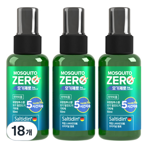 모기제로 모기 털진드기 기피제, 50ml, 18개