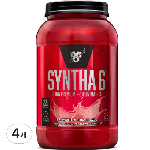신타6 비에스엔 단백질파우더 딸기향 28회분, 1.32kg, 4개