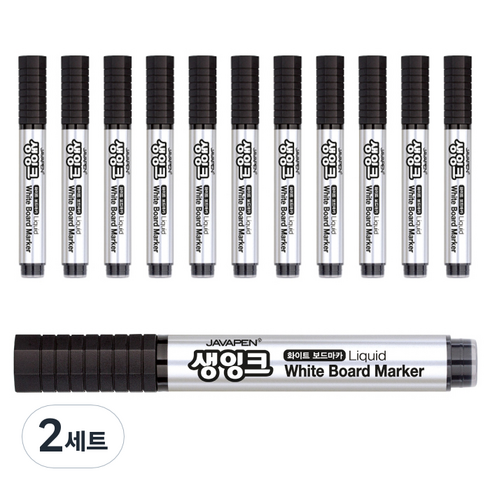 자바펜 생잉크 화이트 보드마카, 흑색, 24개