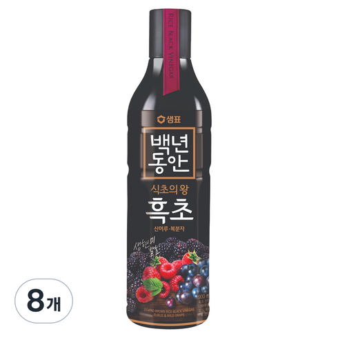 백년동안 산머루 복분자 현미발효 흑초, 900ml, 8개