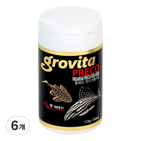 그로비타 플레코 안시 전용사료, 115g, 6개